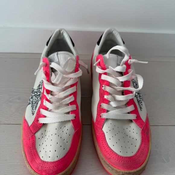 Golden Goose Ball Star Sneaker White Leather/Pink/Metallic 38/8 NIB - Picture 2 of 10